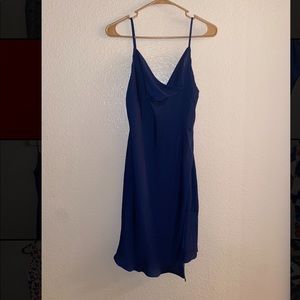 Naked Zebra navy silk dress